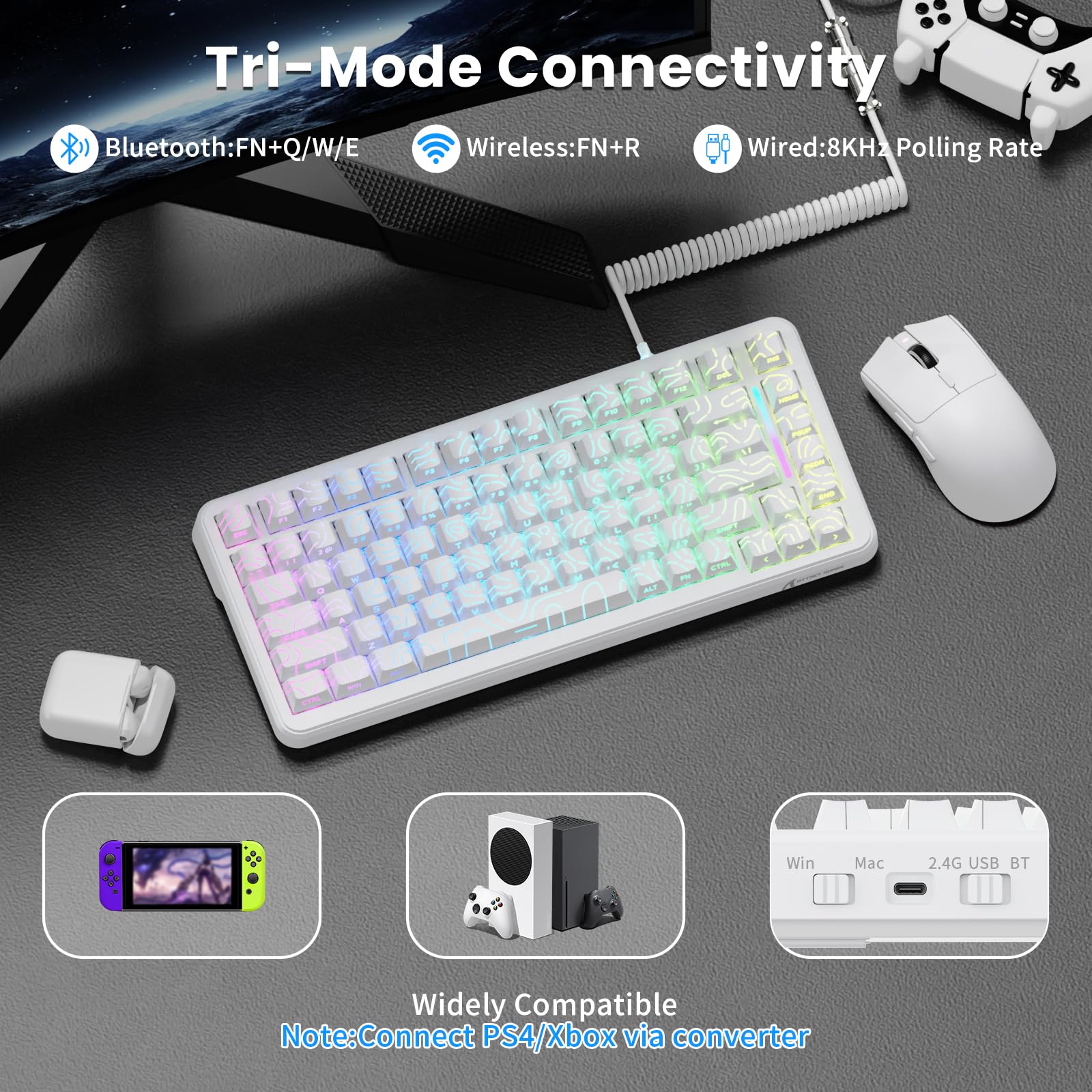 Amazon.com: ATTACK SHARK X82 PRO HE Magnetic Gaming Keyboard,8KHz